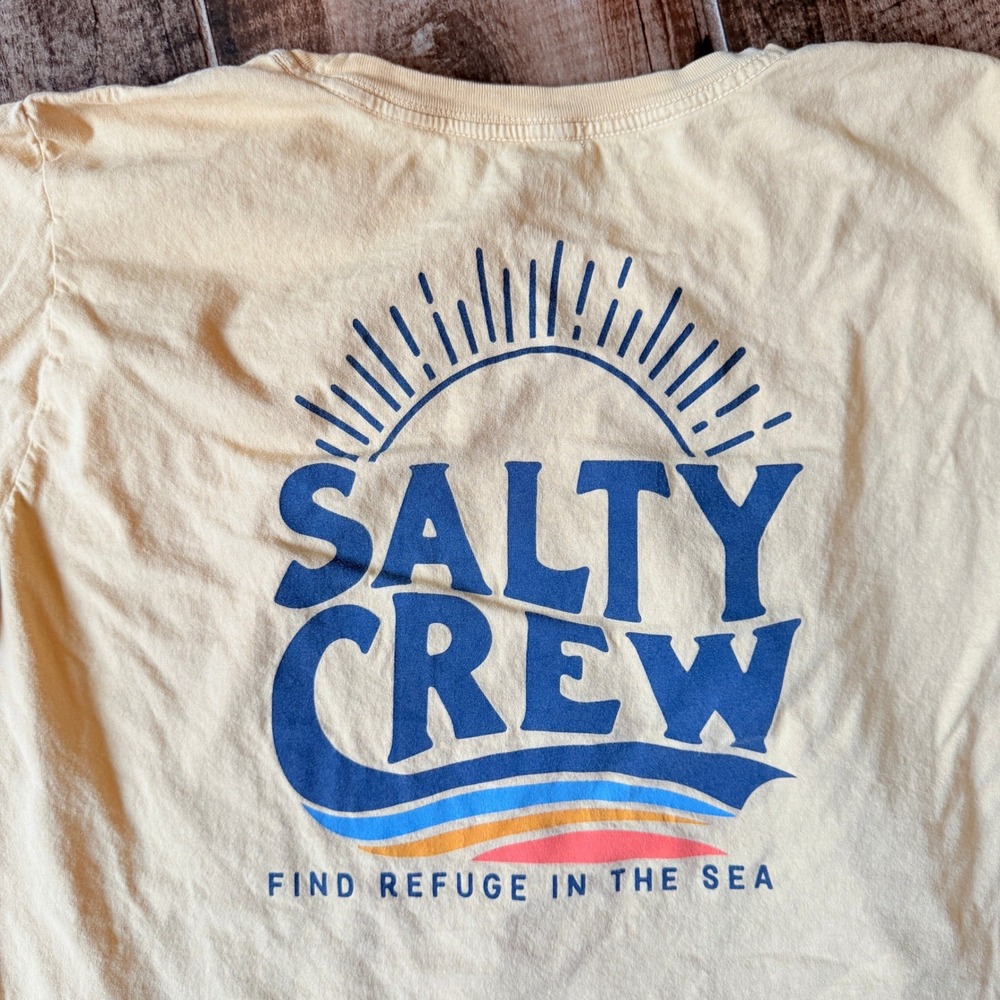Salty Crew Women's The Wave Crop Shirt, Yellow, XL - Picture 3 of 8